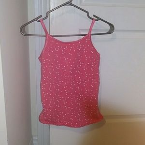 Pink camisole with white hearts